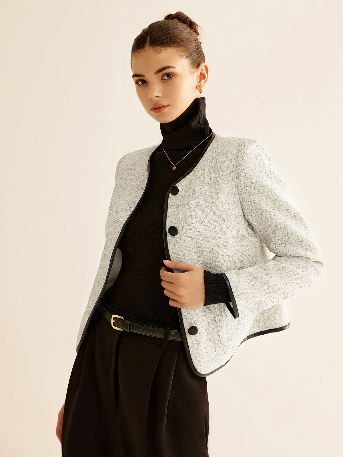 Velina Moda | Contrast Trim Jacket