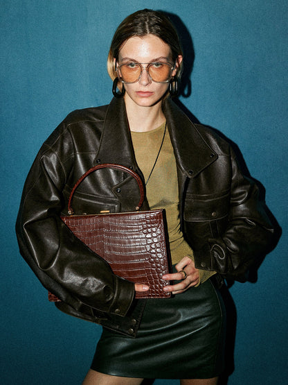Velina Moda | Shift Pu Leather Jacket