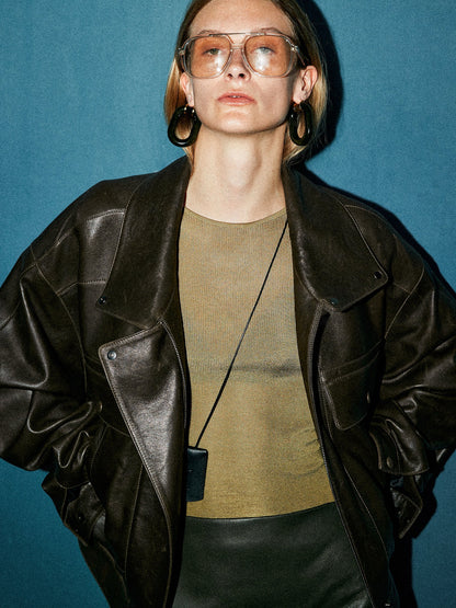 Velina Moda | Shift Pu Leather Jacket
