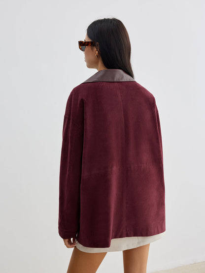 Velina Moda | Contrast Collar Pocket Jacket