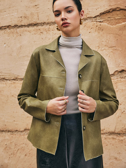Velina Moda | Pu-Leather Straight Jacket