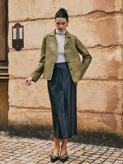 Velina Moda | Pu-Leather Straight Jacket