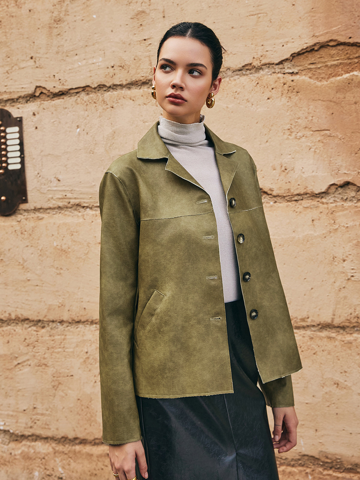 Velina Moda | Pu-Leather Straight Jacket