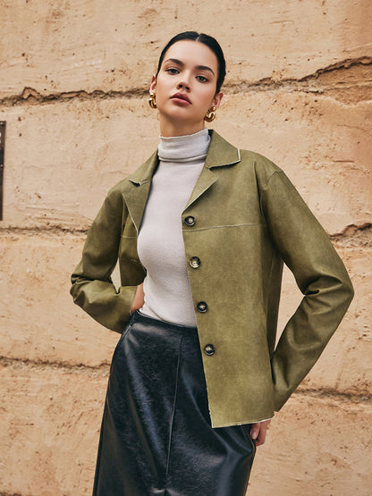 Velina Moda | Pu-Leather Straight Jacket