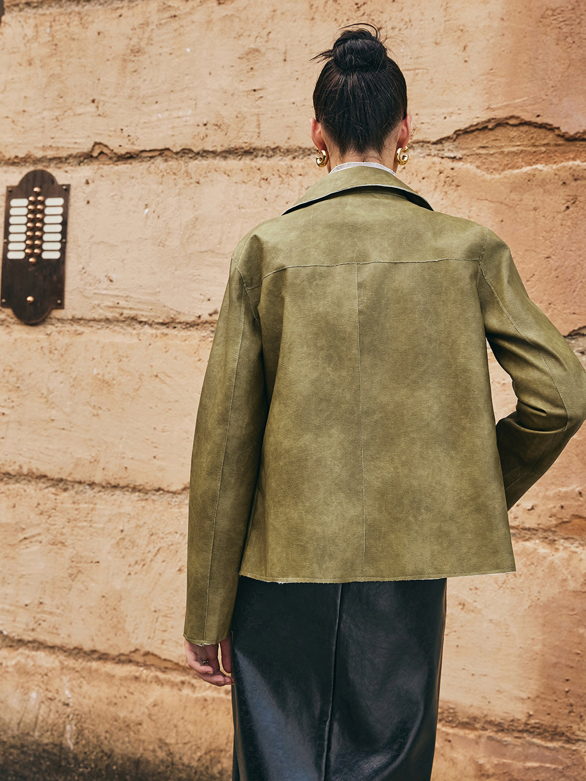 Velina Moda | Pu-Leather Straight Jacket