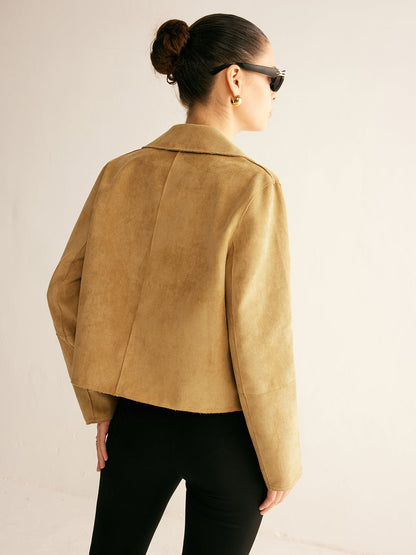 Velina Moda | Faux Leather Short Jacket