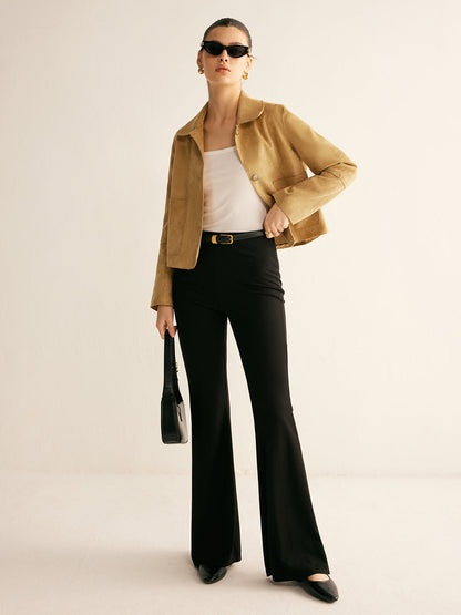 Velina Moda | Faux Leather Short Jacket