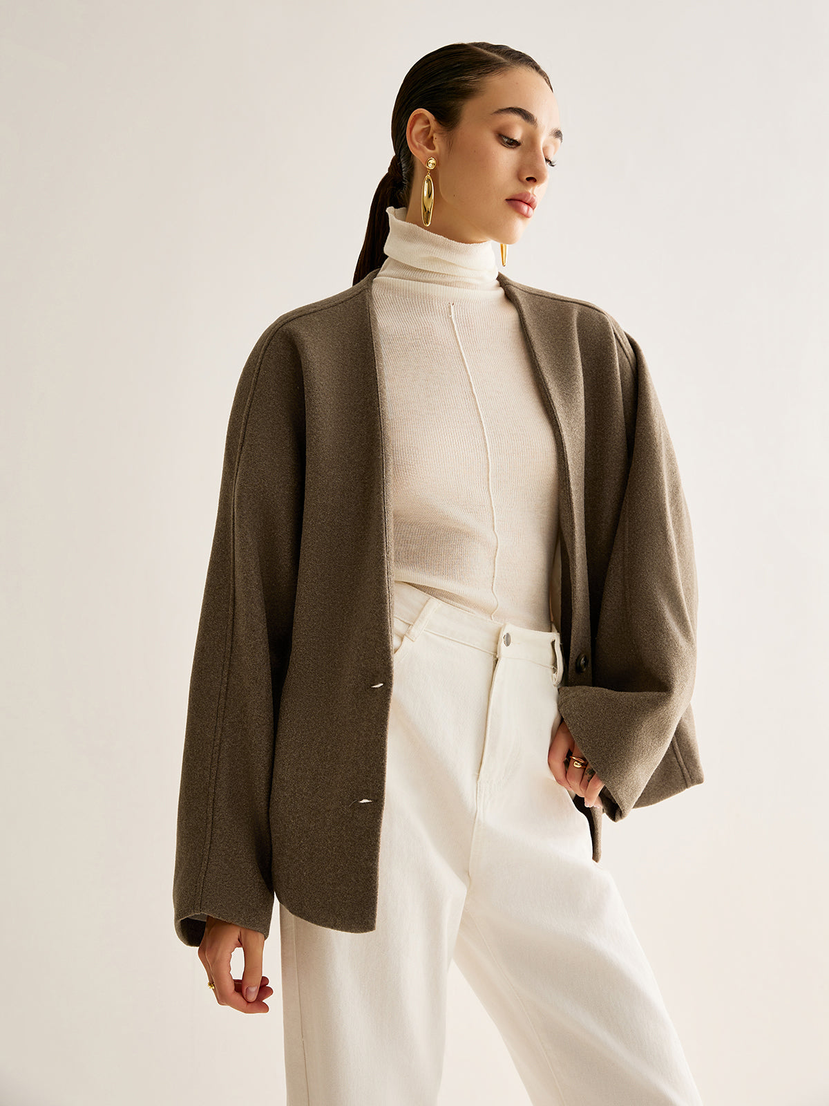 Velina Moda | Neck Loose Warm Jacket
