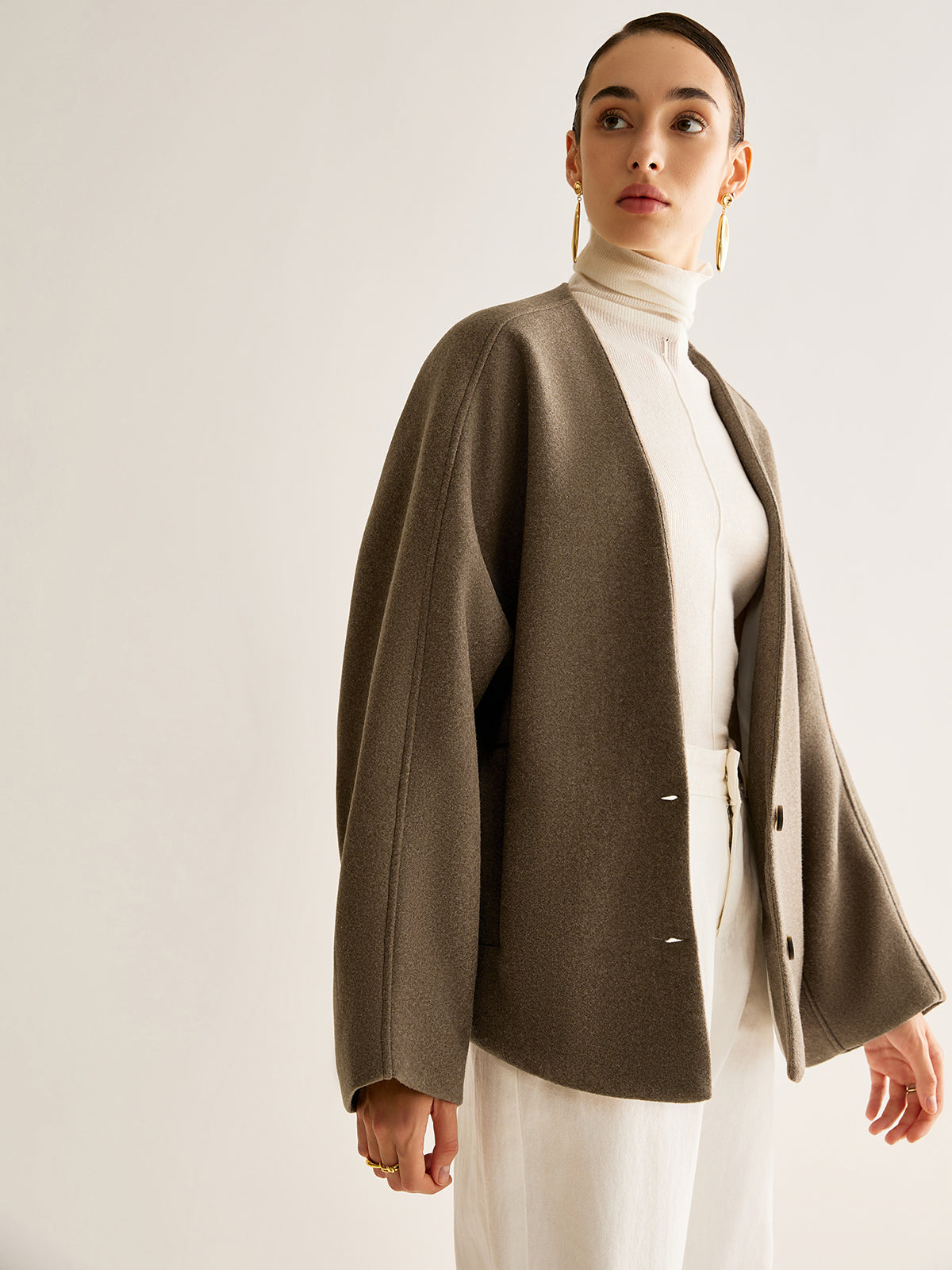 Velina Moda | Neck Loose Warm Jacket
