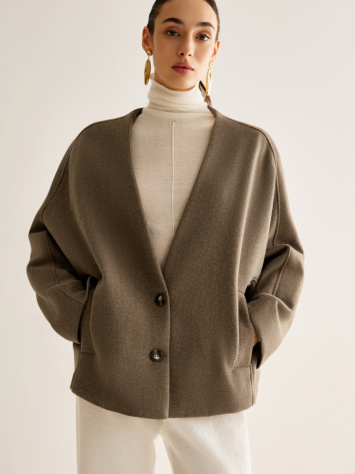 Velina Moda | Neck Loose Warm Jacket