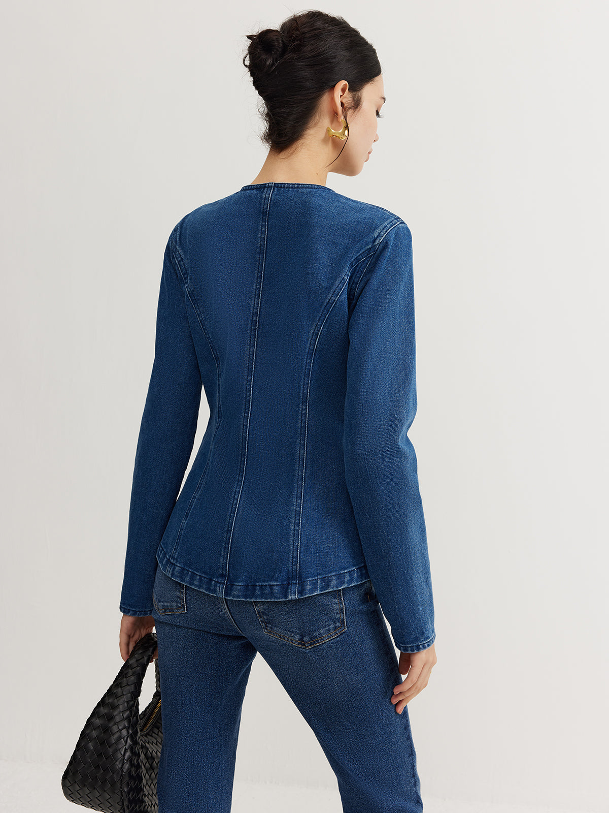 Velina Moda | Down Denim Slim Jacket