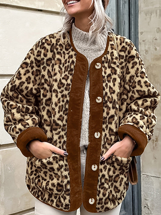 Velina Moda | Trim Minky Leopard Jacket