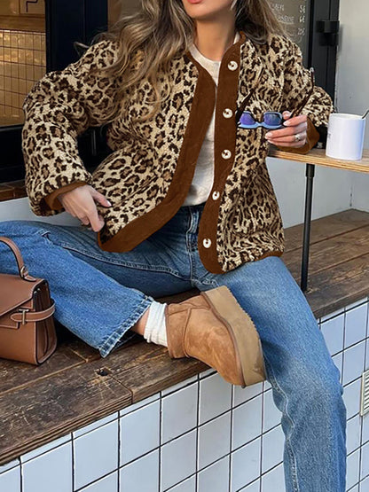 Velina Moda | Trim Minky Leopard Jacket