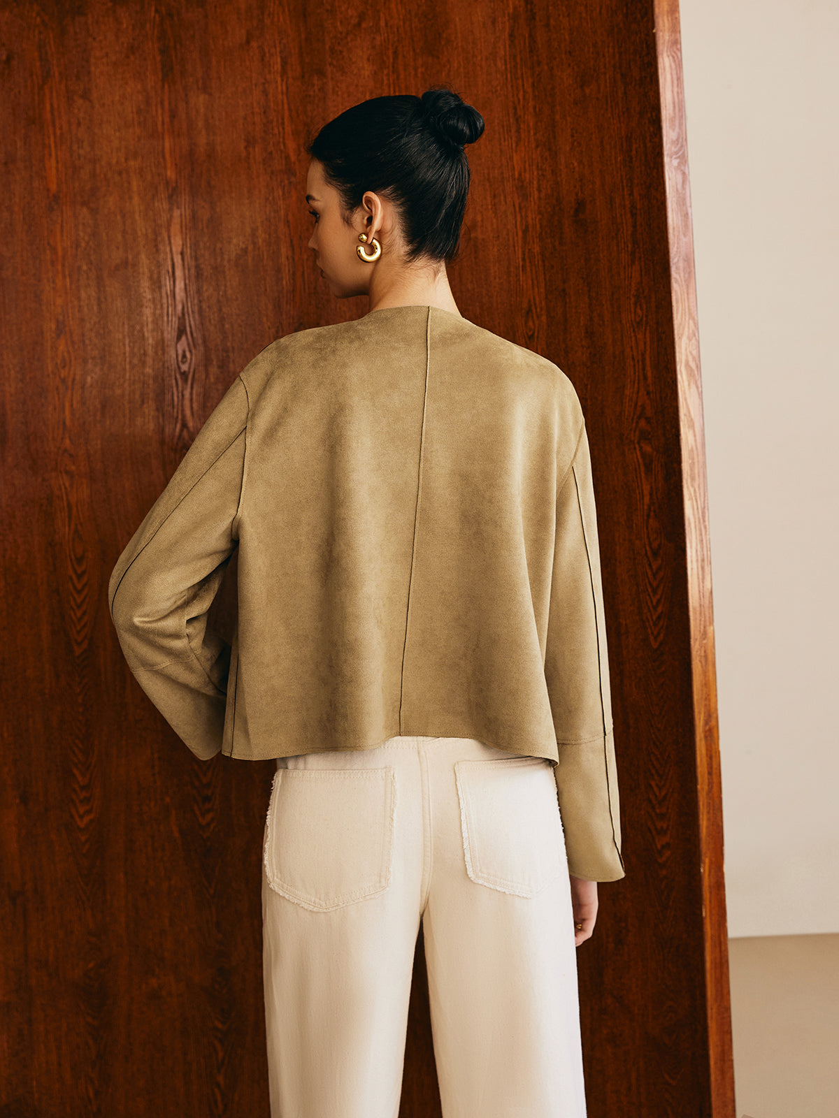 Velina Moda | Double-Breasted Suede Jacket