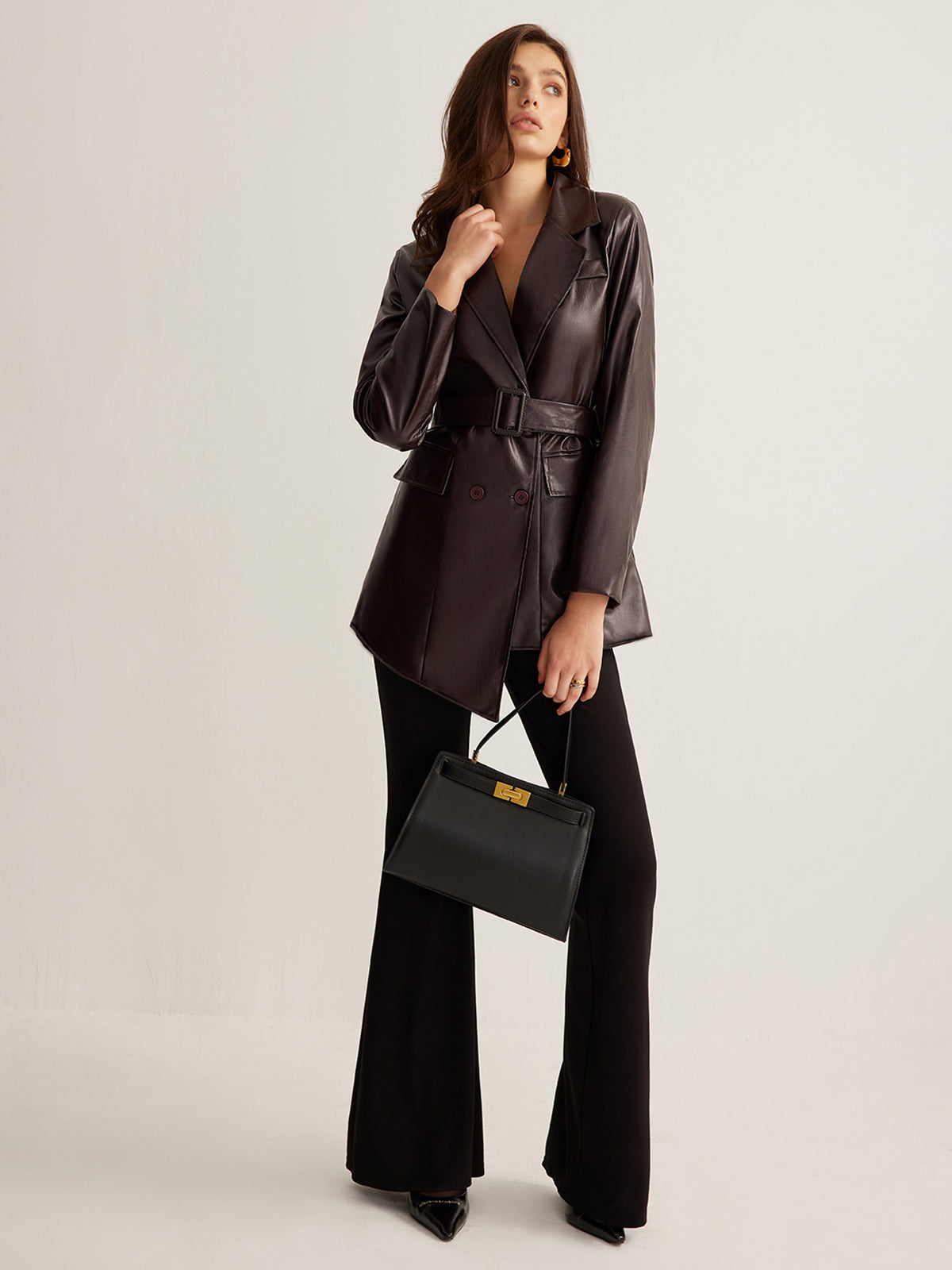 Velina Moda | Pu-Leather Belt Jacket