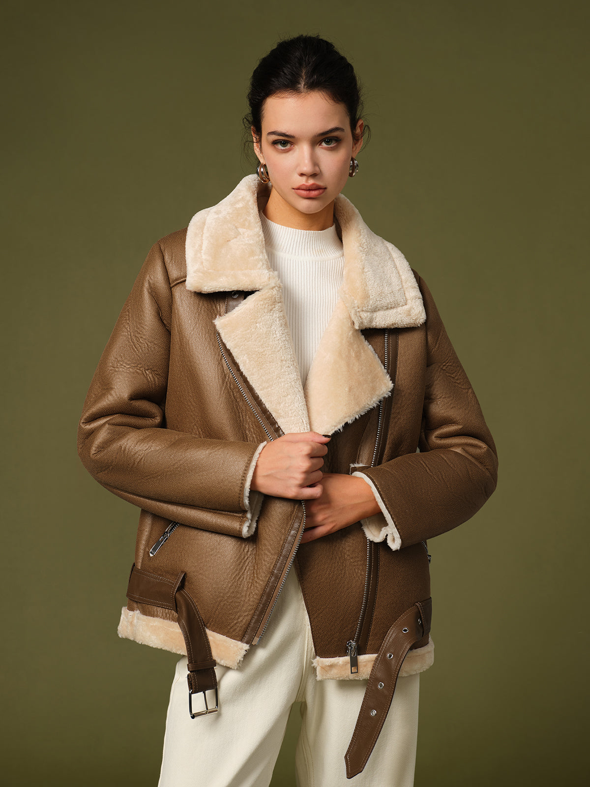 Velina Moda | Belted Soft Fleece Jacket