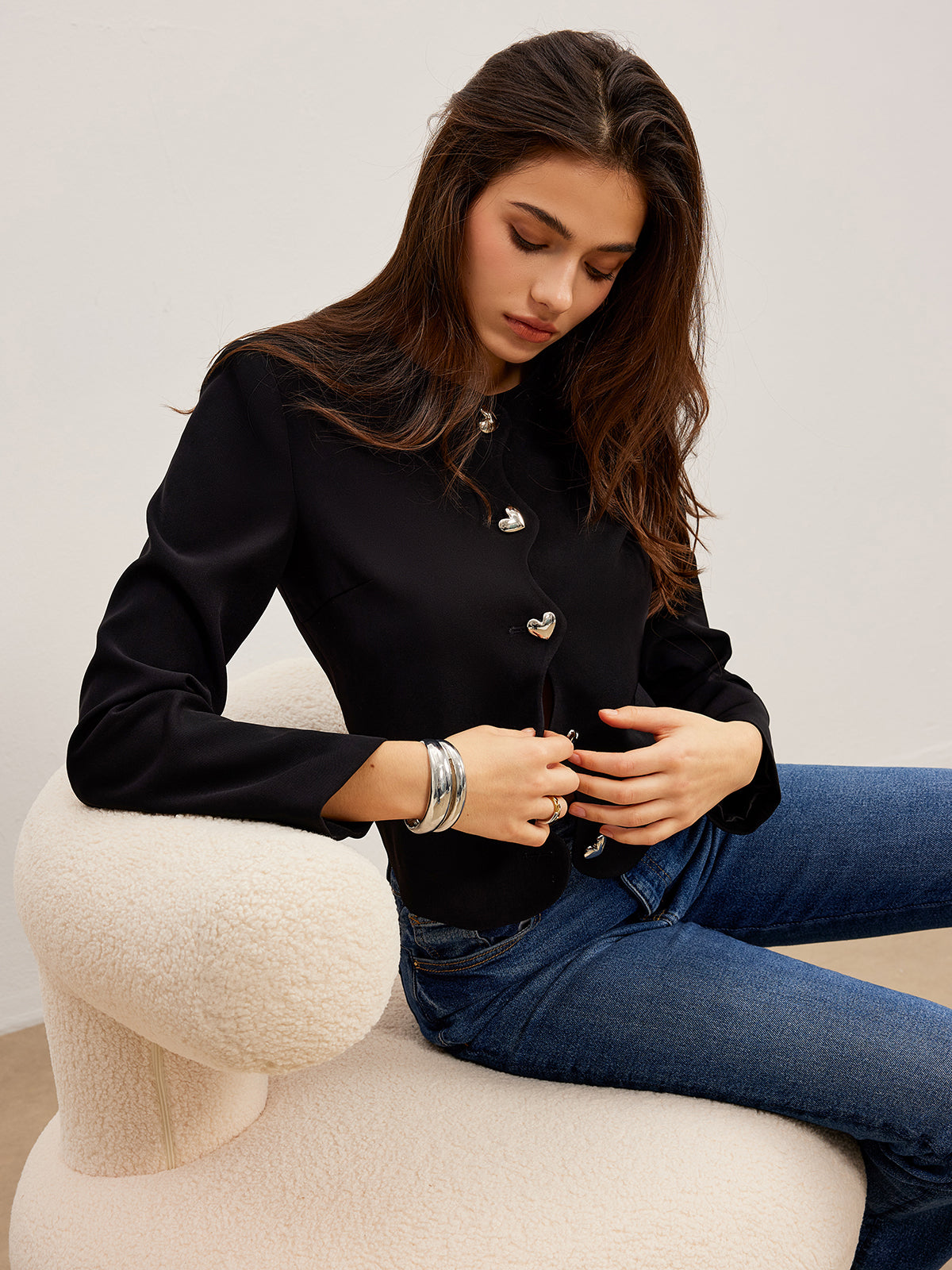 Velina Moda | Button Regular Fit Jacket