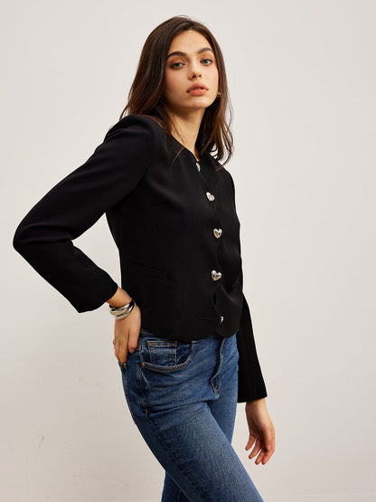 Velina Moda | Button Regular Fit Jacket
