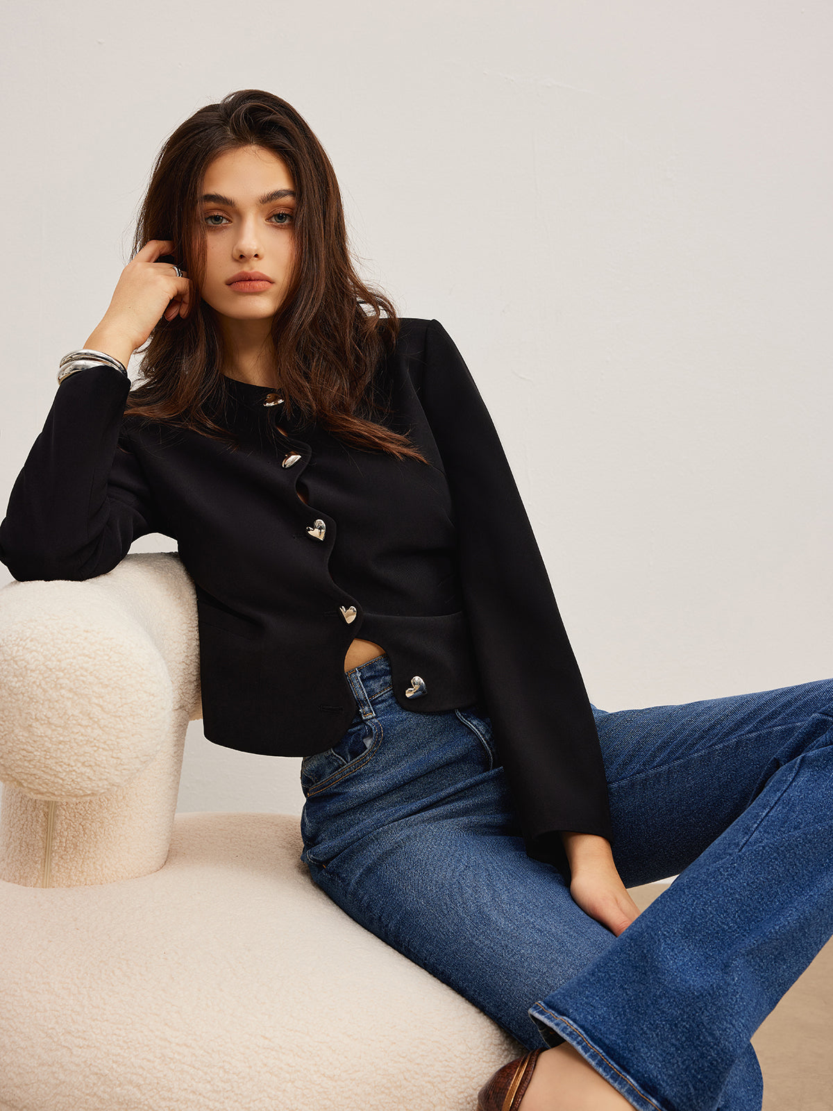 Velina Moda | Button Regular Fit Jacket