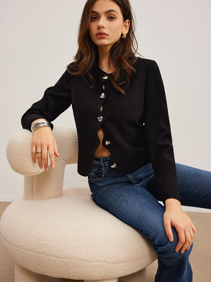 Velina Moda | Button Regular Fit Jacket
