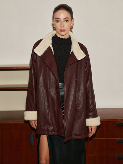 Velina Moda | Pu-Leather Belt Jacket