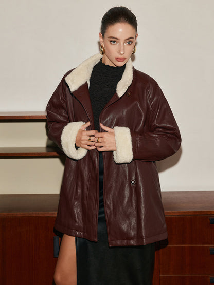 Velina Moda | Pu-Leather Belt Jacket