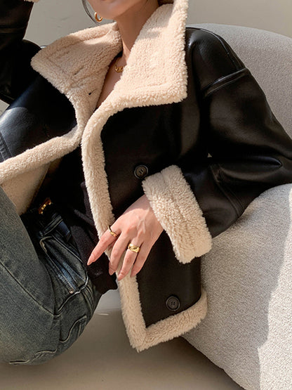 Velina Moda | Lined Faux Leather Jacket