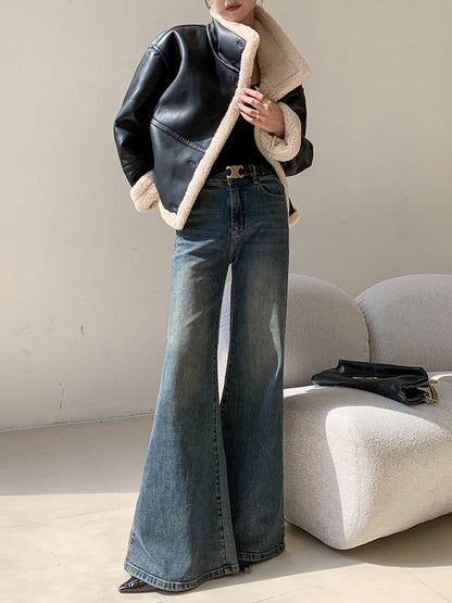 Velina Moda | Lined Faux Leather Jacket