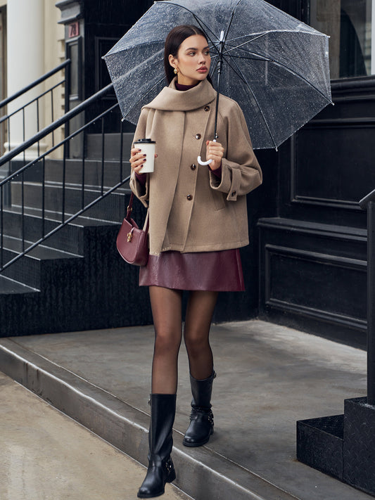 Velina Moda | Jacket with Matching Button Scarf