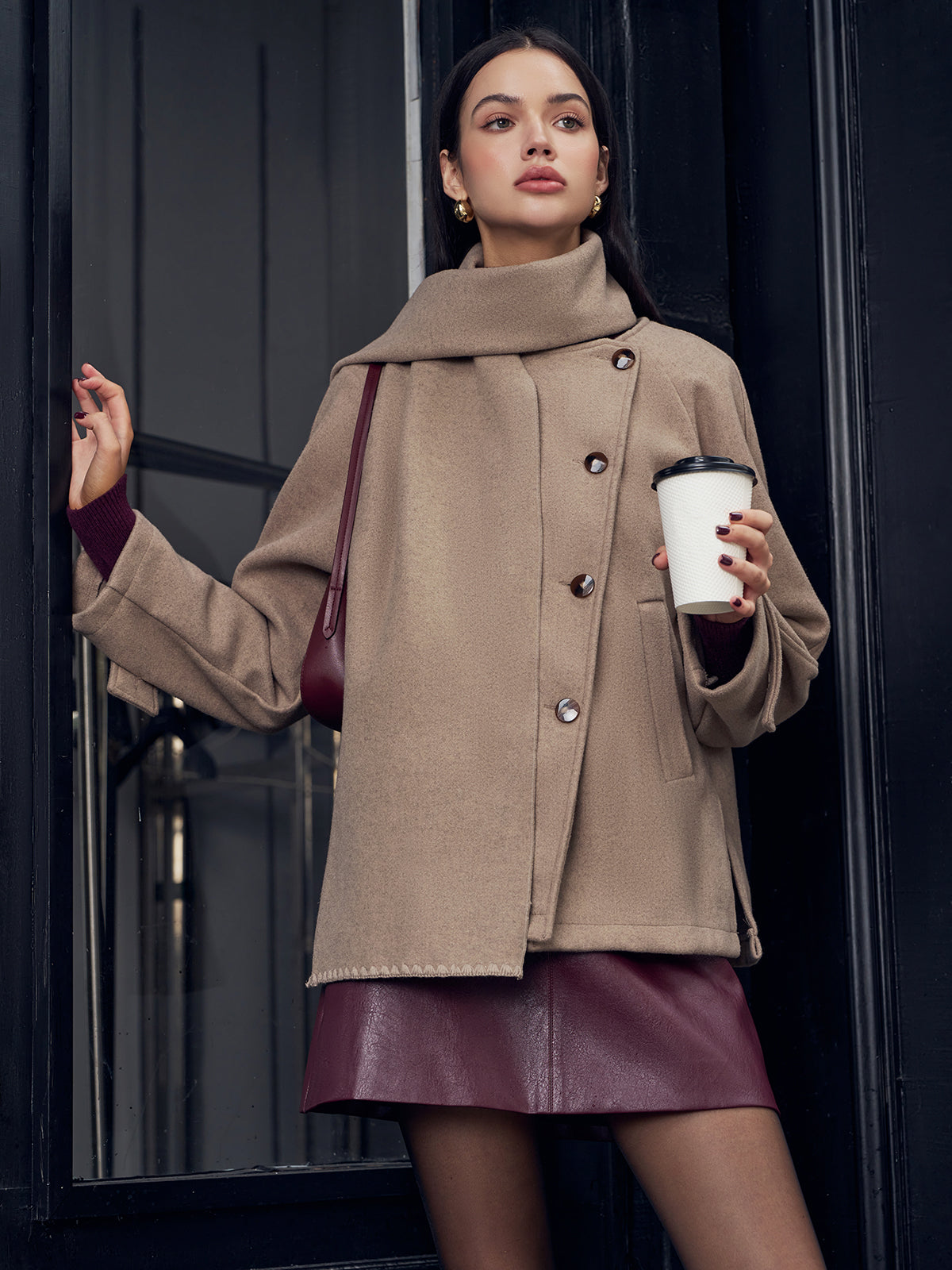 Velina Moda | Jacket with Matching Button Scarf