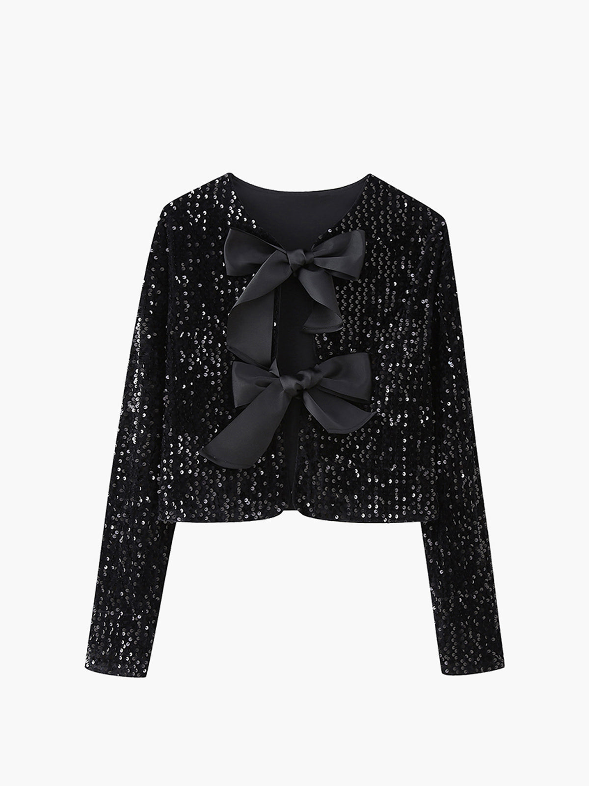 Velina Moda | Velvet Bow Decor Jacket