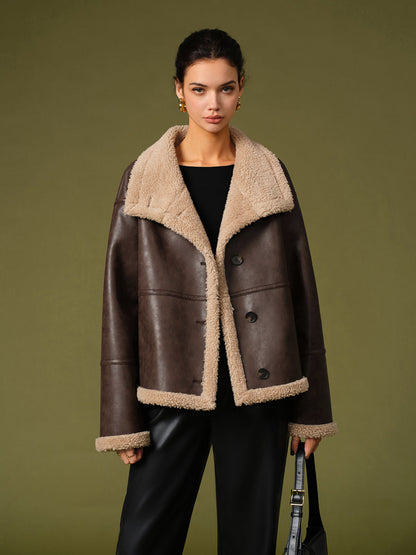 Velina Moda | Pu Leather Warm Jackets