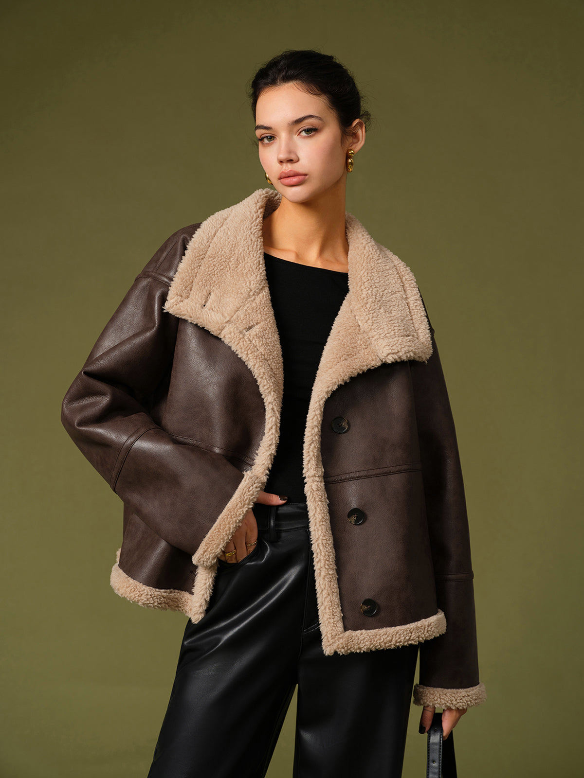 Velina Moda | Pu Leather Warm Jackets