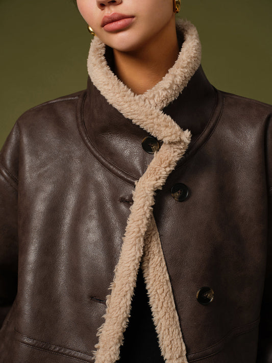 Velina Moda | Pu Leather Warm Jackets