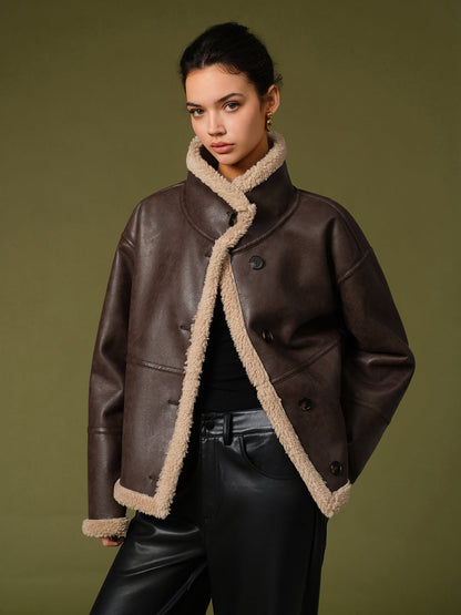 Velina Moda | Pu Leather Warm Jackets