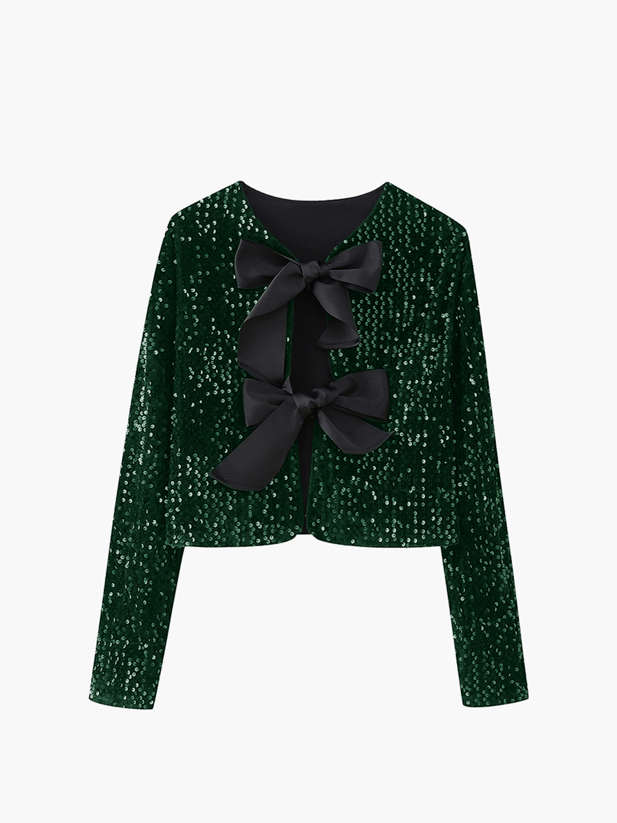 Velina Moda | Velvet Bow Decor Jacket