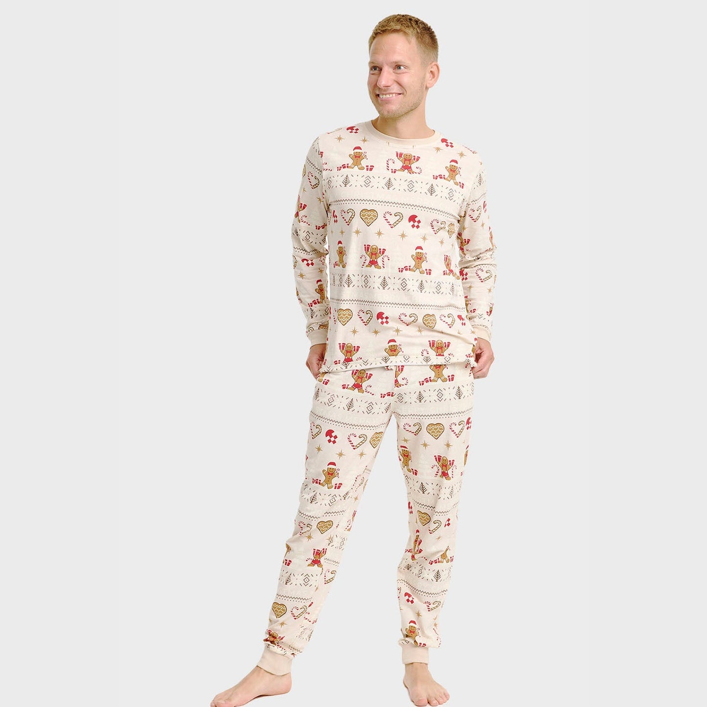 Velina Moda | Christmas Cookie Christmas Pajama beige Men's