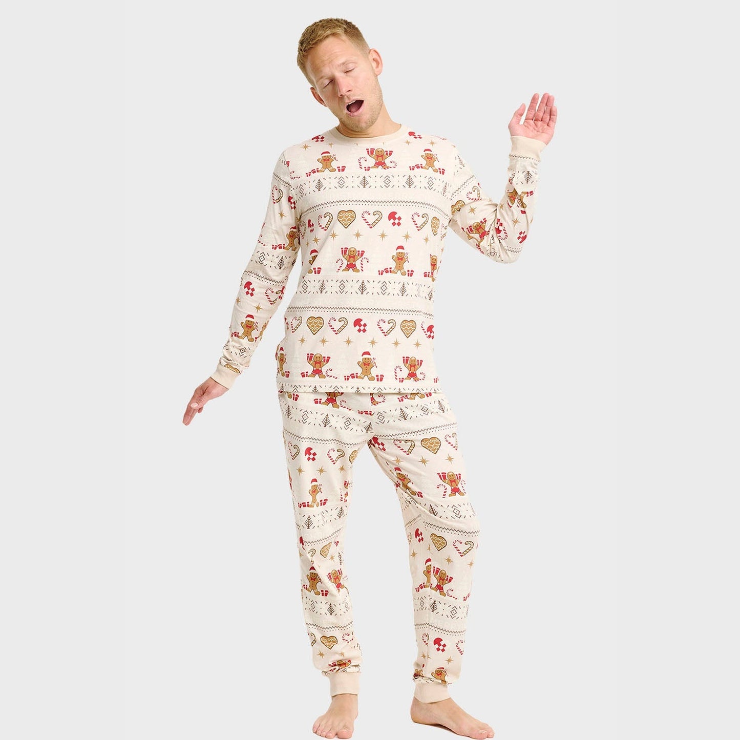 Velina Moda | Christmas Cookie Christmas Pajama beige Men's