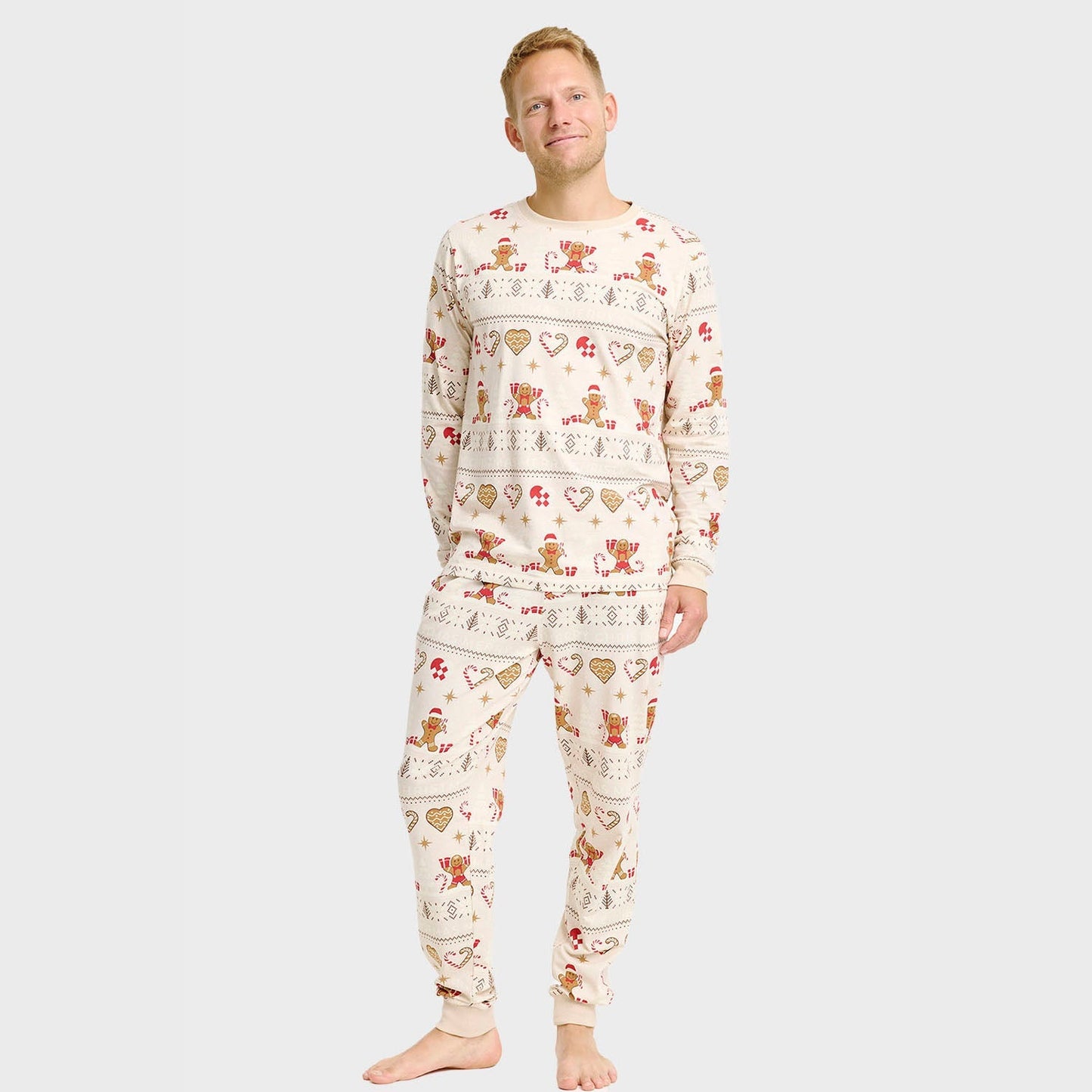 Velina Moda | Christmas Cookie Christmas Pajama beige Men's