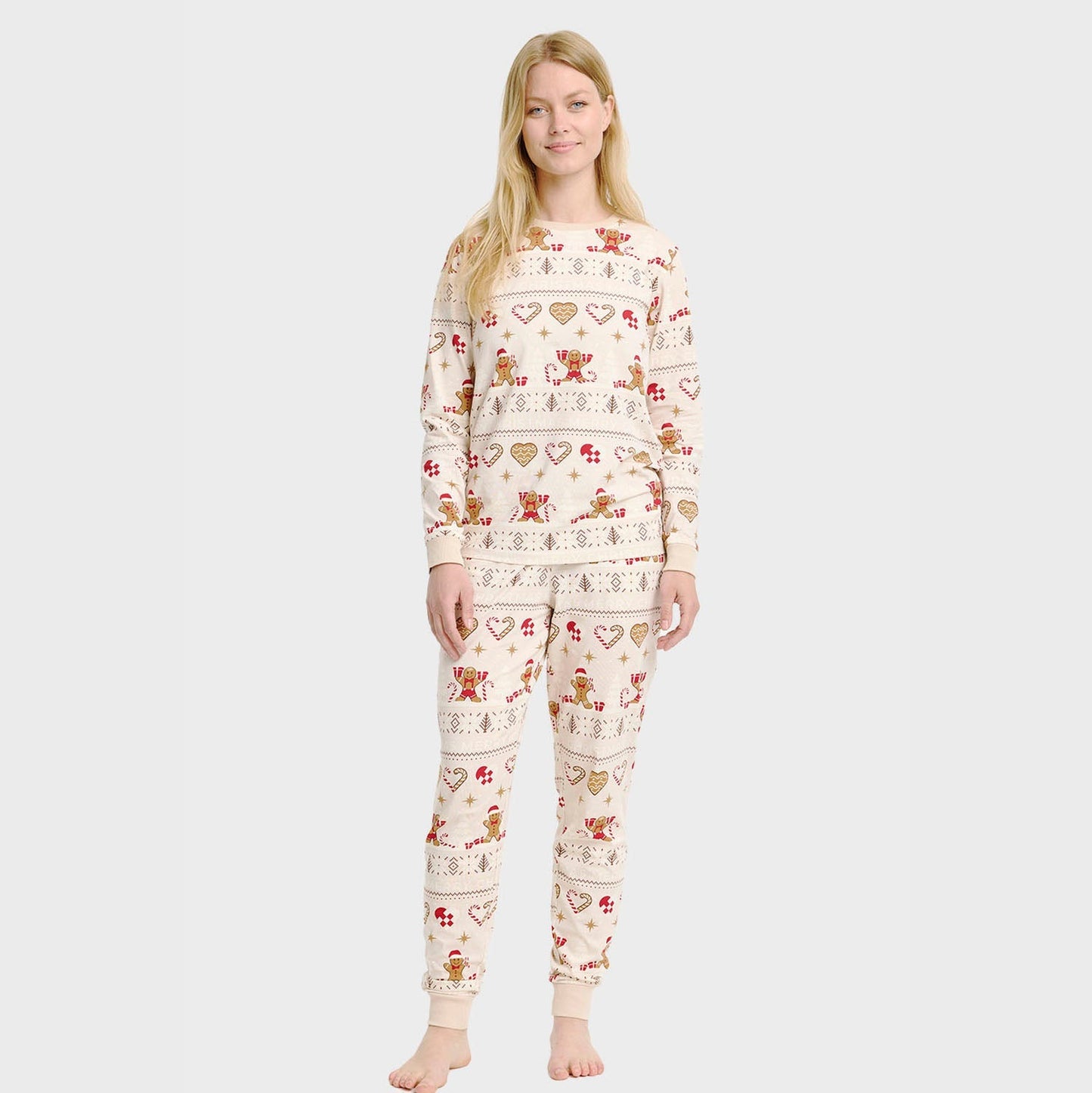 Velina Moda | Christmas Cookie Christmas Pajamas beige Women