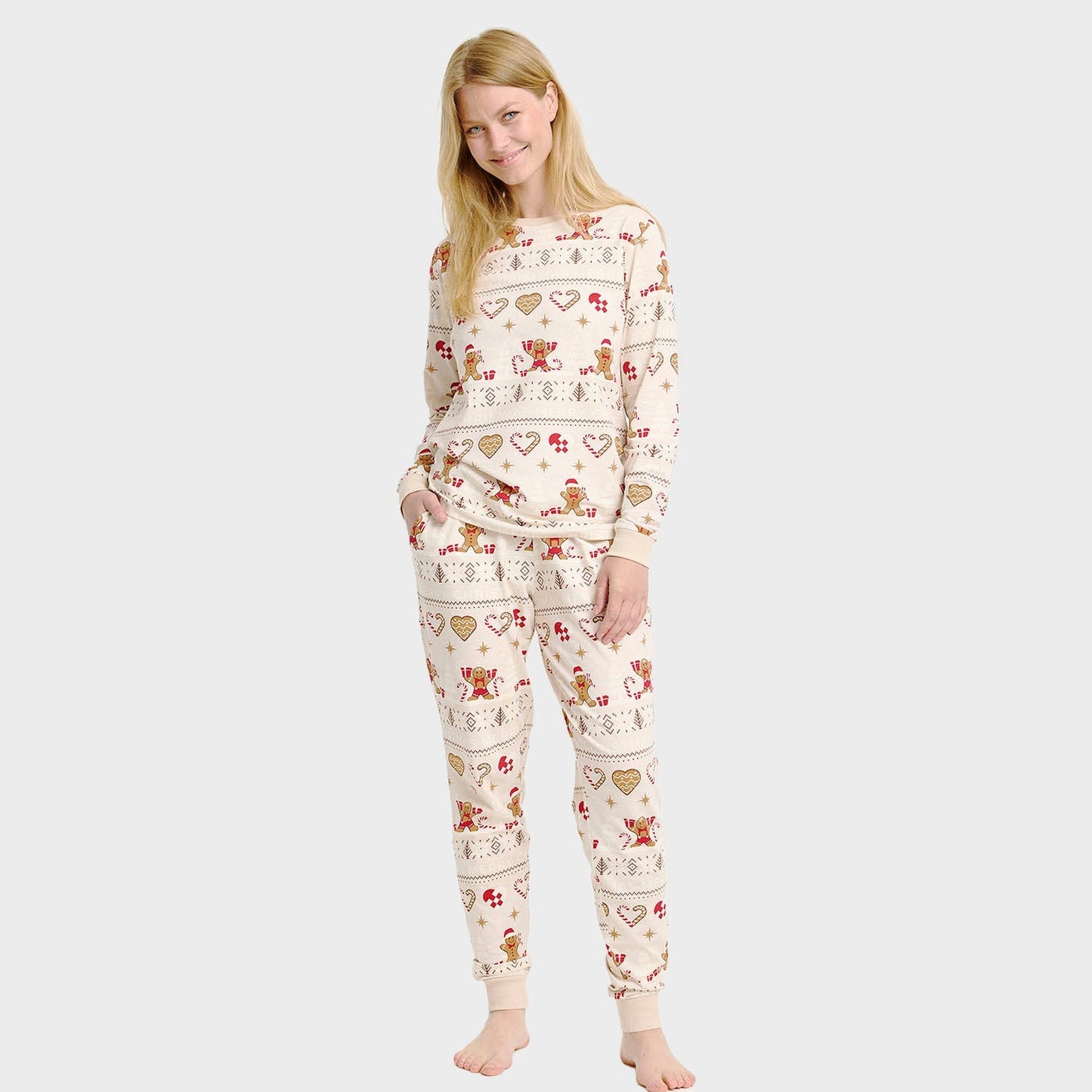 Velina Moda | Christmas Cookie Christmas Pajamas beige Women