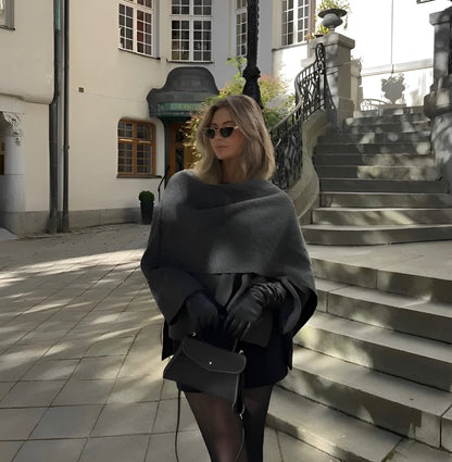 Velina Moda | Cape Coat - Fashionable Cape Jacket