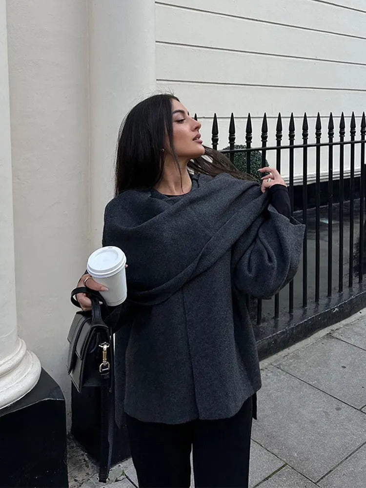 Velina Moda | Cape Coat - Fashionable Cape Jacket