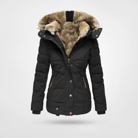 Velina Moda | Warm fashionable winter jacket with lining and hood