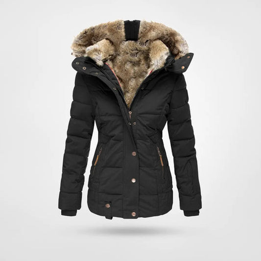 Velina Moda | Warm fashionable winter jacket with lining and hood