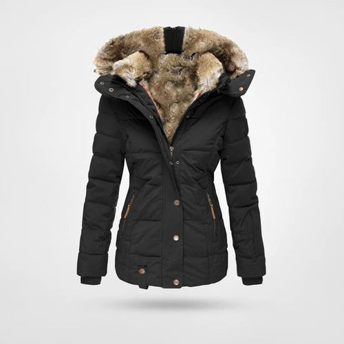 Velina Moda | Warm fashionable winter jacket with lining and hood