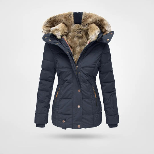 Velina Moda | Warm fashionable winter jacket with lining and hood
