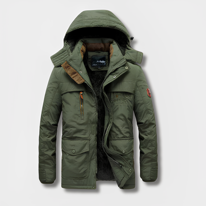 Velina Moda | Military-inspired winter jacket with hood