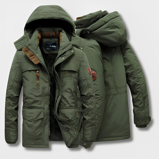 Velina Moda | Military-inspired winter jacket with hood