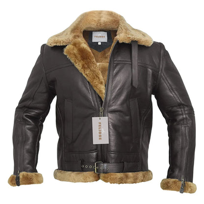 Velina Moda | B3 - Pilot jacket made of reversed lamb for luxury and warmth